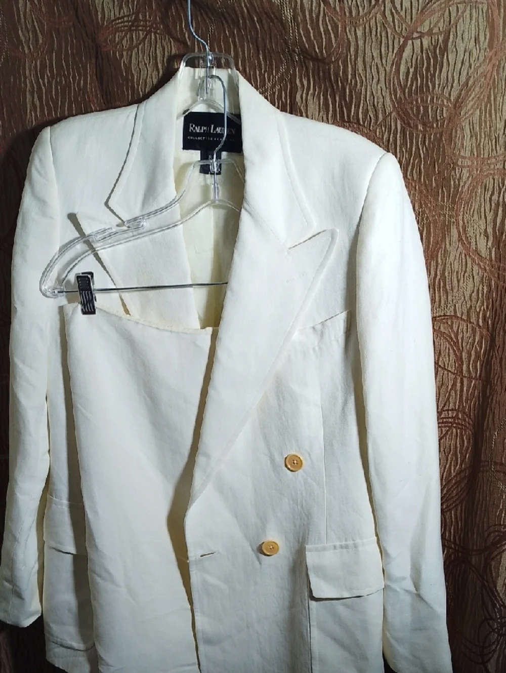 Ralph Lauren Off-White Double-Breasted Blazer - Picture 1 of 14